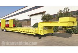 4 lignes 8 essieux 150 tonnes de charge lourde de test de remorque de lit bas en usine