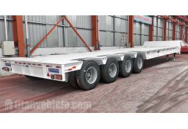 Remorque Lowboy à col de cygne pliable à 4 essieux prête à être expédiée au Kenya