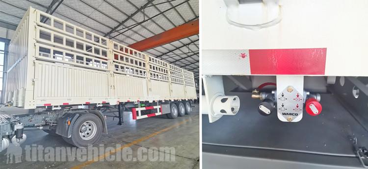 Remorque de camion de cargaison de barrière de 60 tonnes à trois essieux à vendre au Soudan