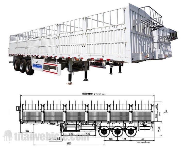 Spécifications de la remorque de camion de clôture :