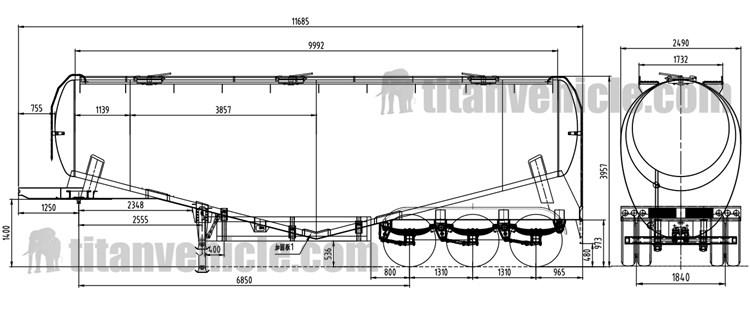 3 Axle 50cbm Bulk Cement Tanker Trailer for Sale in Cote d'Ivoire Abidjan