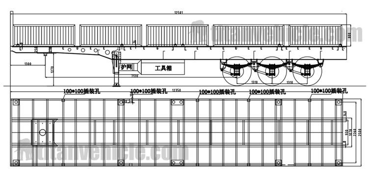 Tri Axle Flatbed Trailer with Side Wall for Sale In Zimbabwe Harare