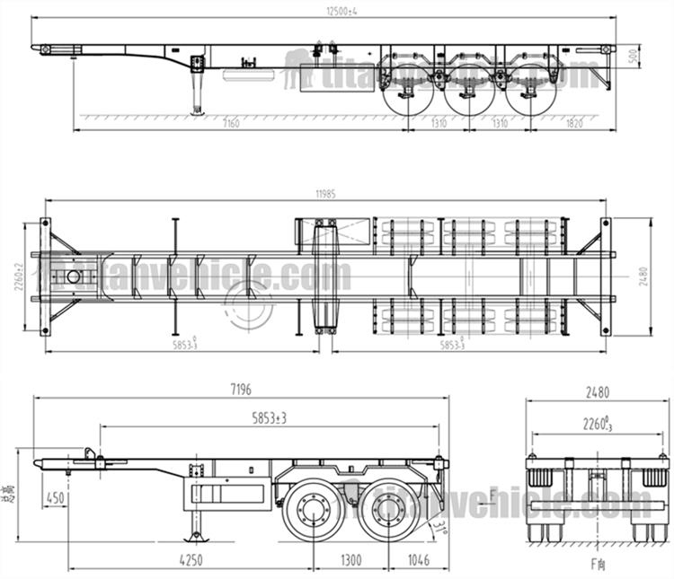 20/40Ft Container Chassis Trailer for Sale in Jamaica Kingston
