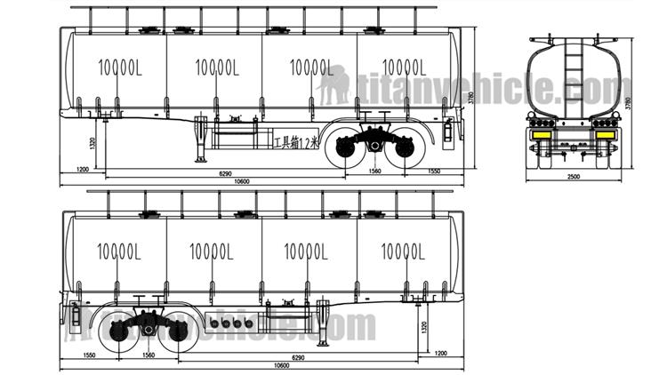 2 Axle 40000 Liters Fuel Tanker Trailer for Sale in Zimbabwe Harare