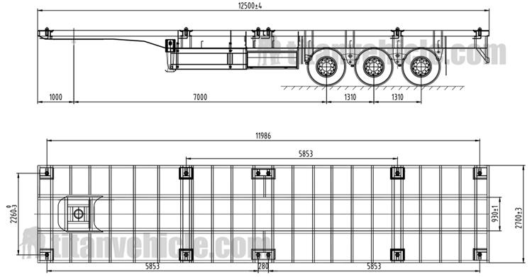 40 Foot Flatbed Container Trailer for Sale In Guinea Conakry