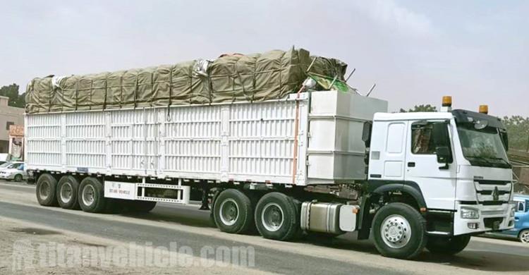 Remorque de transport de fret à parois latérales hautes 2M à vendre au Ghana