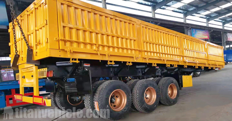 Remorque à benne basculante latérale à trois essieux 40 tonnes à vendre au Congo
