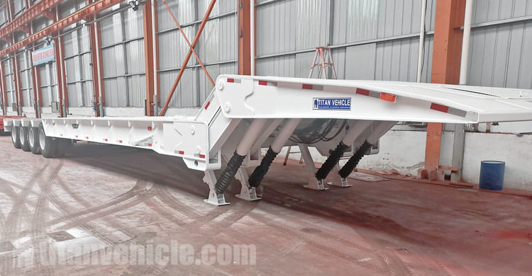 Remorque Lowboy à col de cygne pliable à 4 essieux à vendre au Kenya