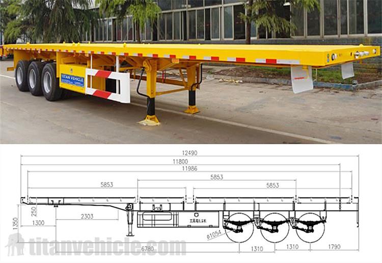 Remorque à plat Triaxle de 40 pieds à vendre en Tanzanie