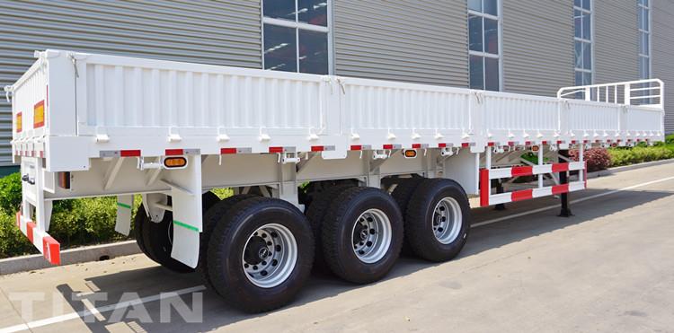 Semi-remorque cargo à paroi latérale à 3 essieux à vendre au Botswana