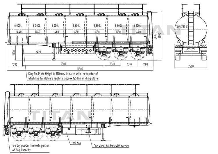 Details of Tri Axle 45000 Liters Petrol Tanker Trailer
