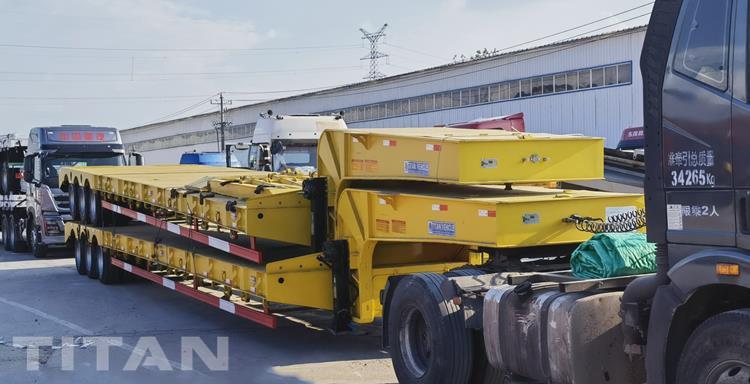 Semi-remorque surbaissée à trois essieux de 50 tonnes à vendre au Nigeria Lagos