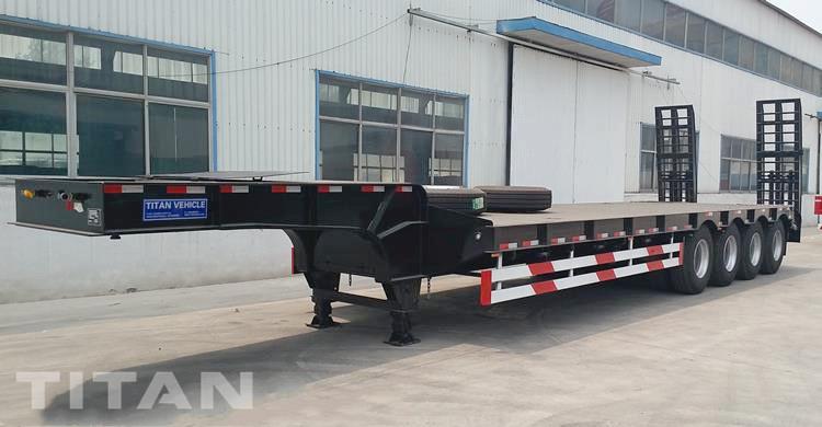 Remorque de camion surbaissée à 4 essieux de 100 tonnes à vendre au Libéria