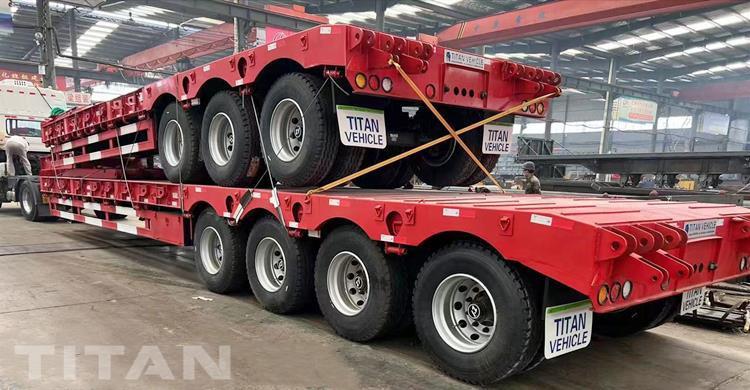 Remorque Drop Deck à 4 essieux de 100 tonnes à vendre au Sénégal Dakar
