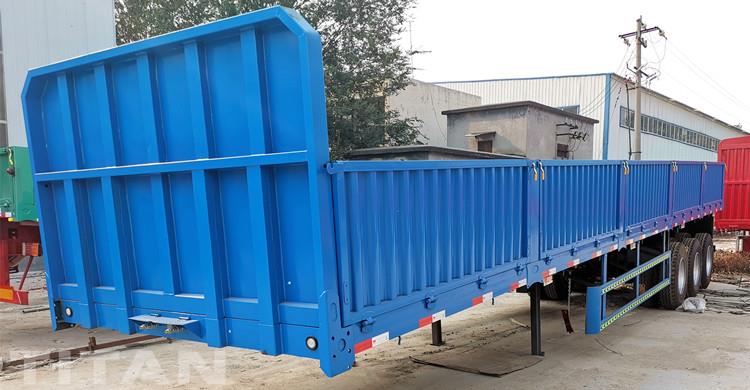 Semi-remorque de fret à paroi latérale à trois essieux à vendre en Ouganda