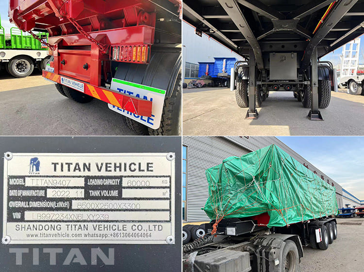 Remorque semi-benne à trois essieux de 50 tonnes à vendre en Tanzanie Dar Es Salaam