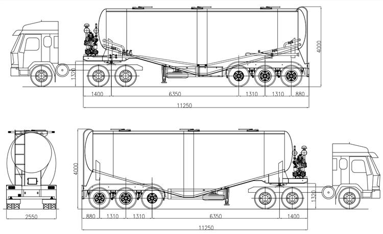 Remorque de camion de ciment en vrac 52cbm à vendre au Ghana