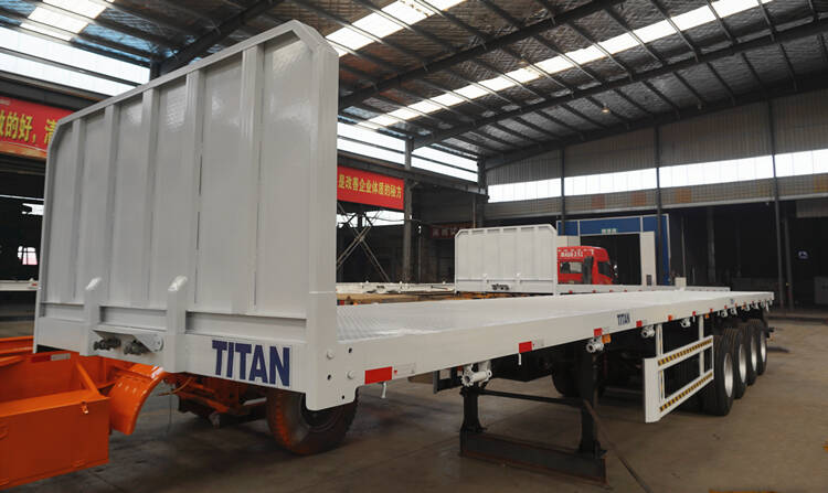 Flatbed semi trailer with front wall for sale