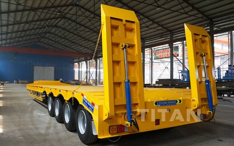 4 axles lowbed trailer can load 100 tons cargo