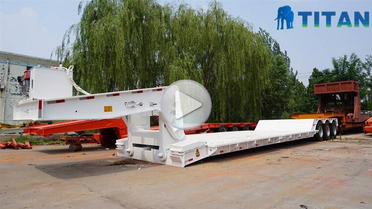 Lowboy semi trailer