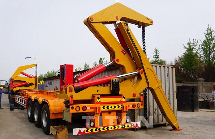 container loader trailer is doing loading test