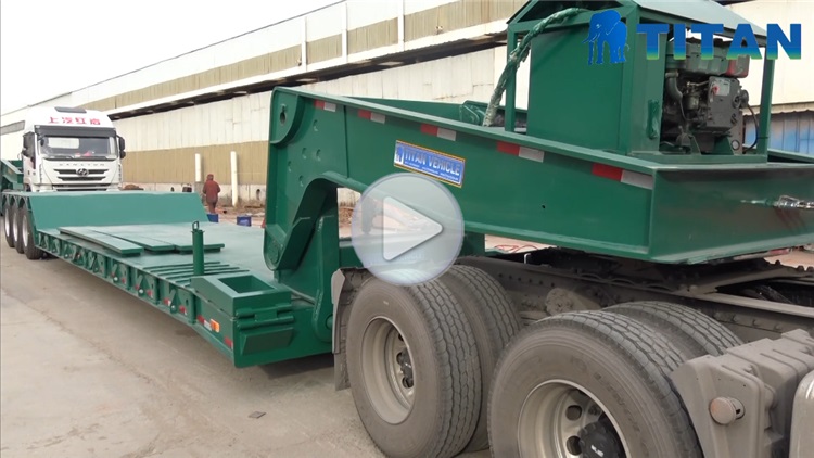 Lowboy semi trailer