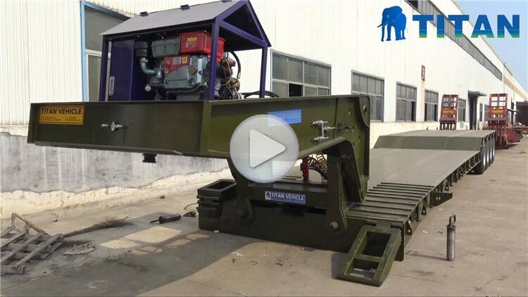 Lowboy semi trailer