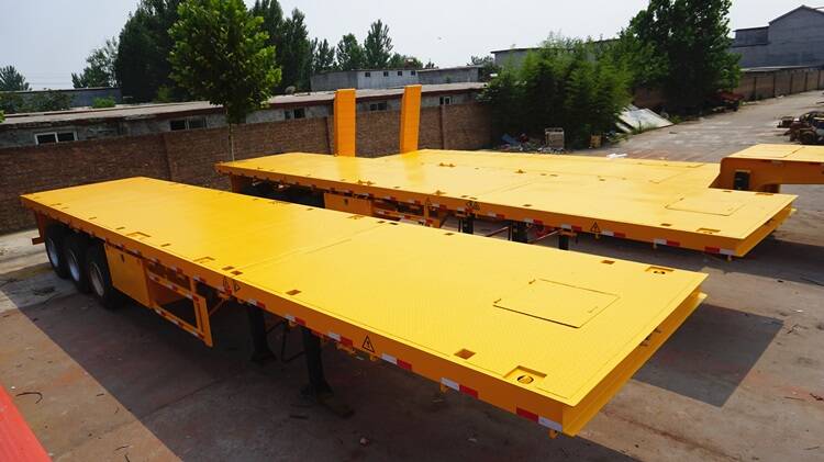 Extendable telescopic flatbed trailer