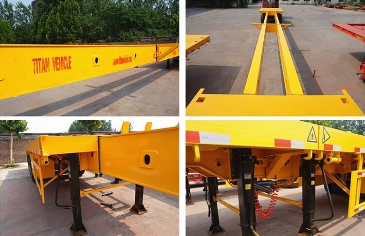 Extendable telescopic flatbed trailer
