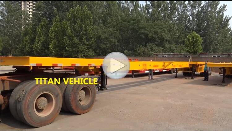 Extendable telescopic flatbed trailer