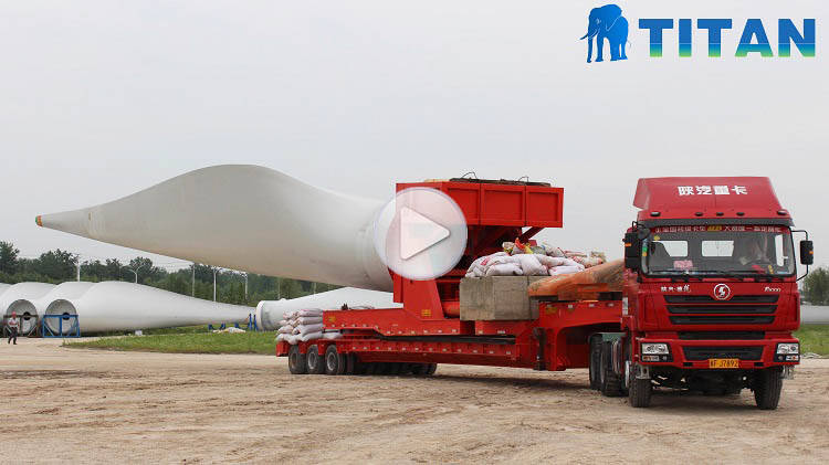 Windmill blade transport trailer