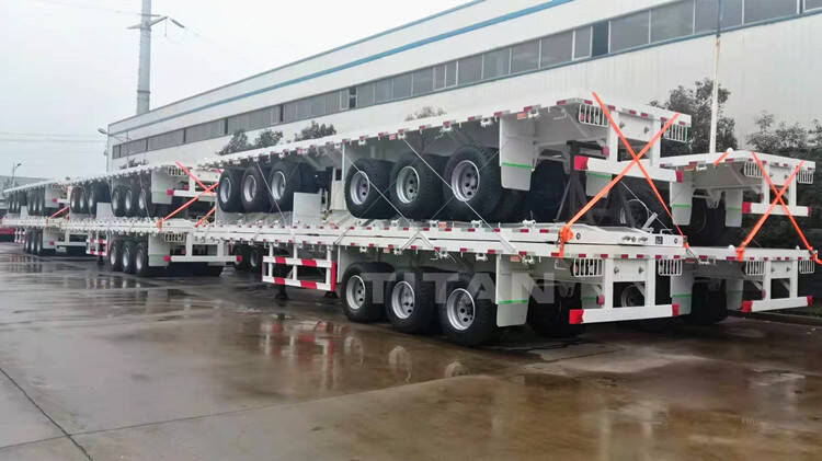 3 Axle 40 foot Container Flatbed Tractor Trailer for Sale
