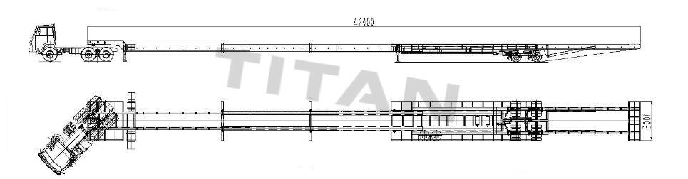 2 Line 4 Axle Extendable Flatbed Trailer