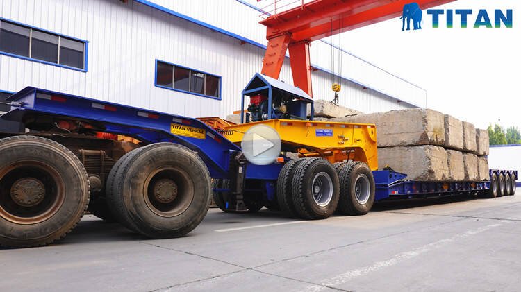 lowboy equipment trailer video