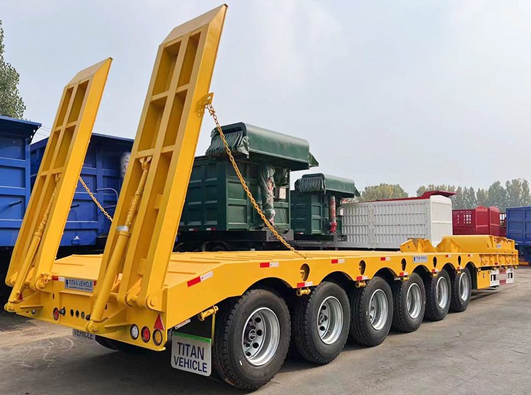 6 Axle Hydraulic Low Bed Trailer Price | 40Ft Low Bed Trailer with Ramp for Sale in Nigeria