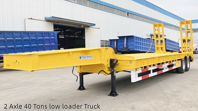 Camion surbaissé à 2 essieux de 40 tonnes | Remorque surbaissée à vendre à Guam Agana