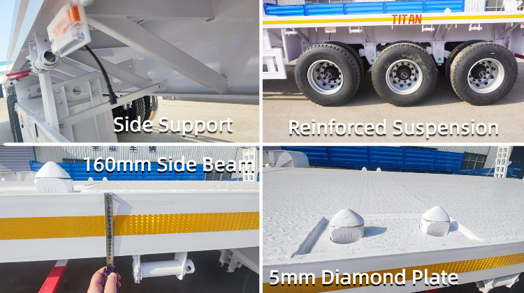 Semi-remorque à plateau à 3 essieux de 40 pieds