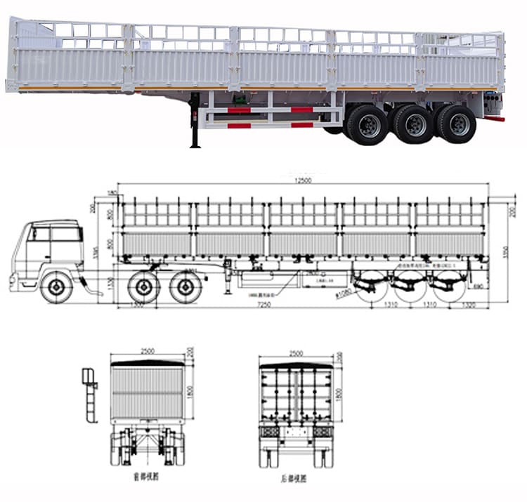 Semi-remorque à clôture de 60 tonnes à vendre aux Philippines, Phili