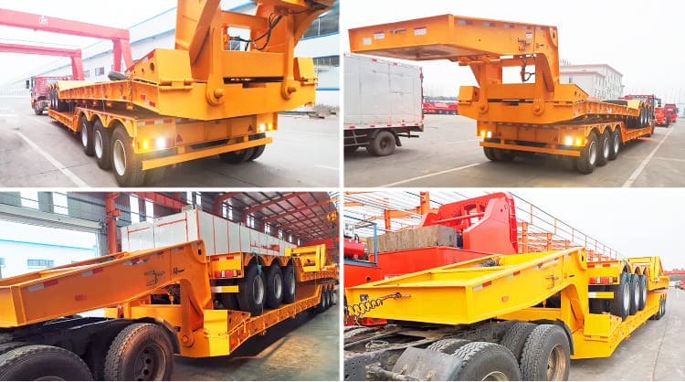 Remorque à col de cygne surbaissée à 3 essieux de 80 tonnes à vendre aux Philippines, Manille