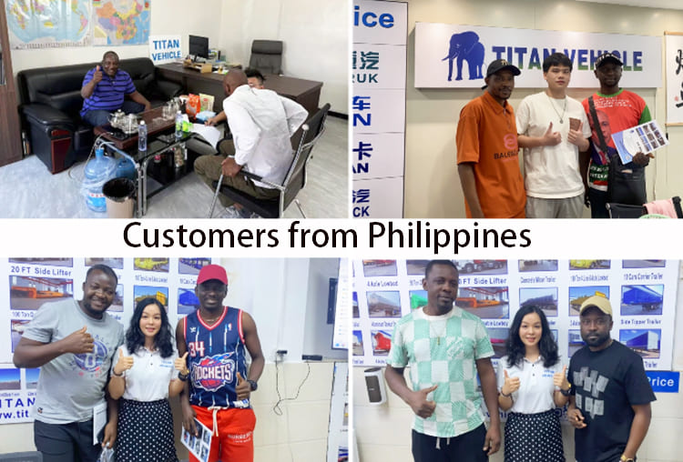 Remorque à parois latérales à trois essieux à vendre aux Philippines, Davao