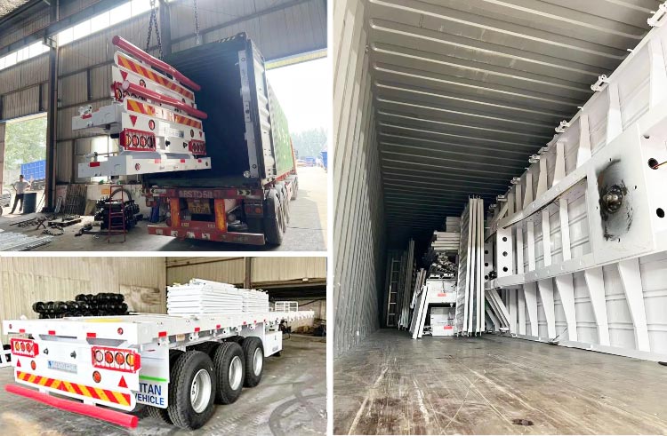 Semi-remorque à piquets de 60 tonnes à 3 essieux | Piquets de remorque à vendre au Costa Rica Caldera