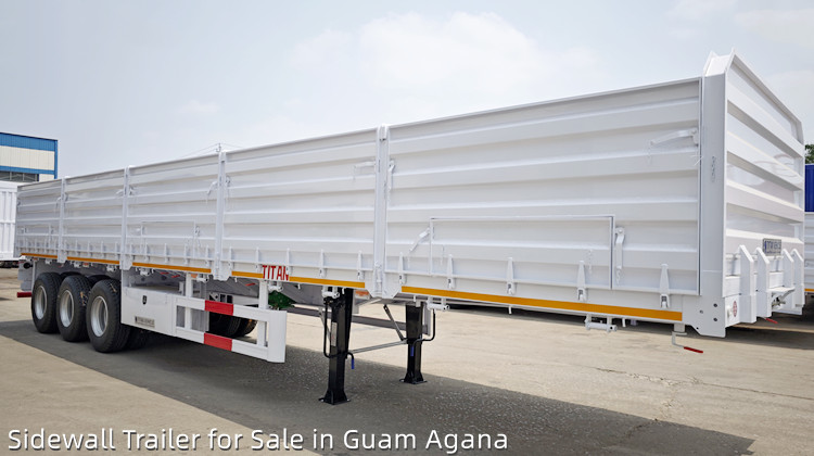 Remorque à paroi latérale à 3 essieux de 50 tonnes | Remorque à paroi latérale à vendre à Guam Agana