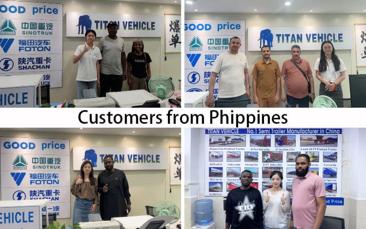 Remorque à plateau plat à 4 essieux à vendre avec piliers aux Philippines, Cebu