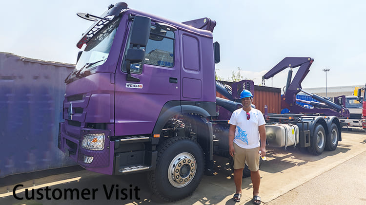 Camion porte-conteneurs à chargement latéral de 20 pieds en Papouasie-Nouvelle-Guinée