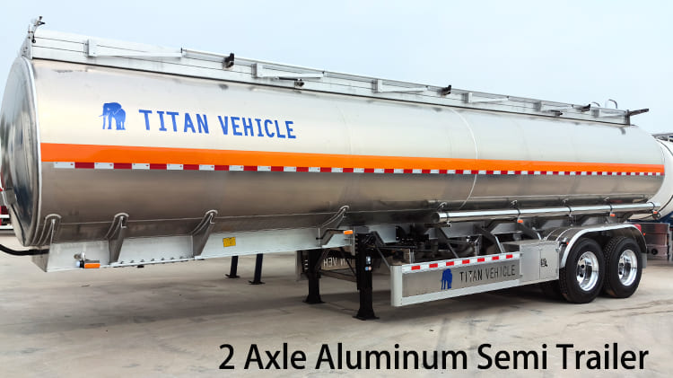 Semi-remorque citerne en aluminium à 2 essieux à vendre en Namibie