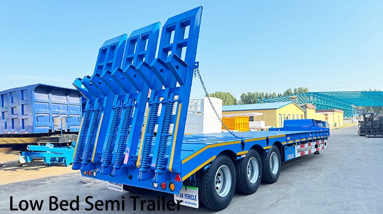 Semi-remorque surbaissée à trois essieux de 80 tonnes à vendre en Zambie, Luanshya