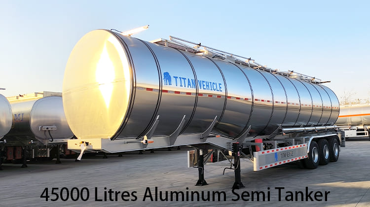 Semi-remorque citerne en aluminium de 45 000 litres à vendre au Costa Rica, Puerto Caldera