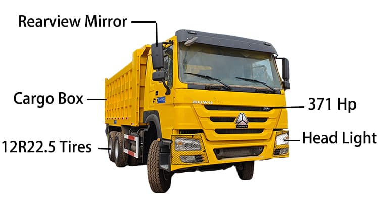 ZZ3257 Camion benne Howo 371 d'occasion à vendre en Ouganda, Ugebb