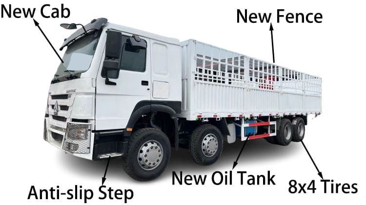 Camion de clôture Howo 8x4 d'occasion de 371 CV à vendre en Guyane