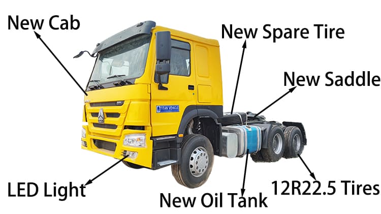Camion Howo RHD d'occasion complet avec tête de 371 CV à vendre en Algérie